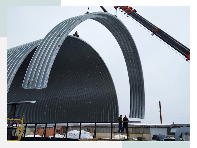 Полукруглые ангары в Кинешме